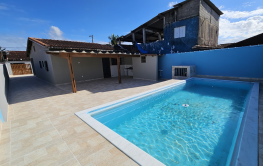 CASA TÉRREA ISOLADA - 2 DORMITÓRIOS - 1 SUÍTE - PISCINA E CHURRASQUEIRA - FLÓRIDA MIRIM - MONGAGUÁ SP - CONSULTE VALORES E CONDIÇÕES!!